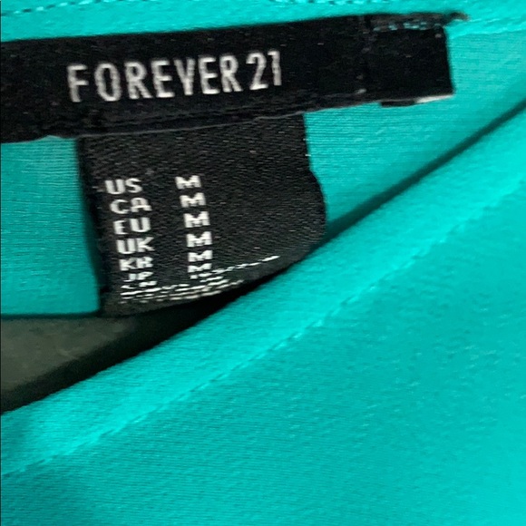 Teal Chiffon peplum top - Picture 2 of 2